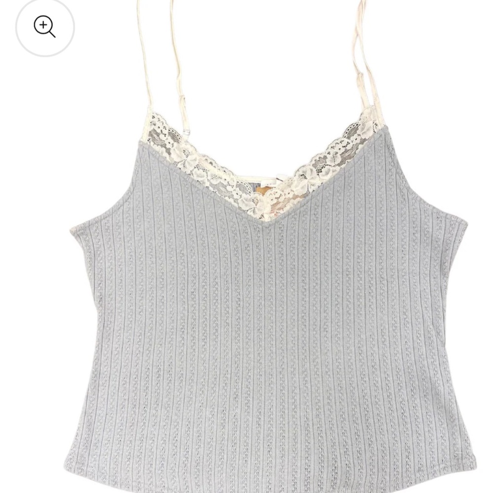 Blu Pepper Lace Trim Gray Cami
